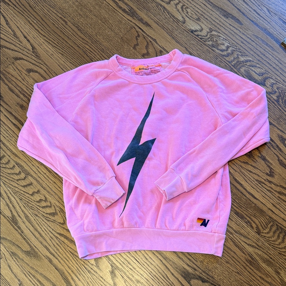 Aviator Nation Pink Sweatshirt with Black Detail